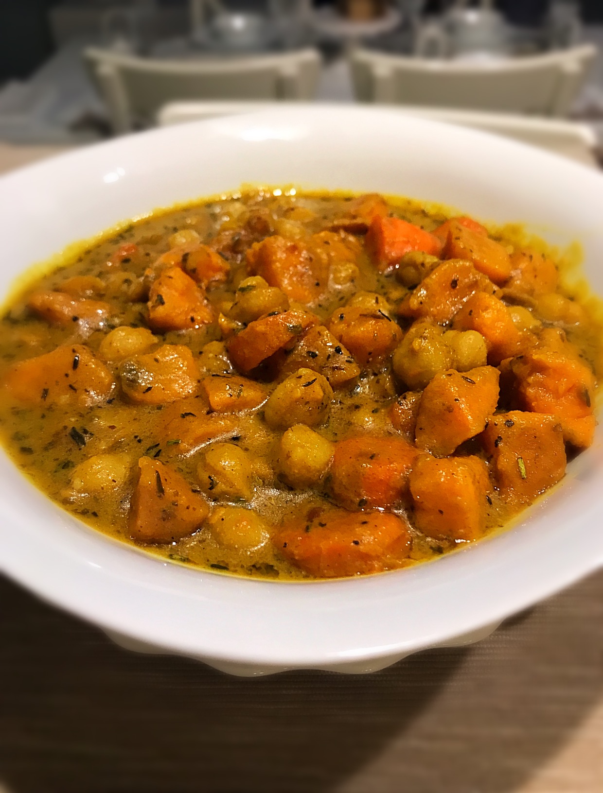 Curried Chickpeas with Sweet Potatoes and Carrots - Barrett Nutrition